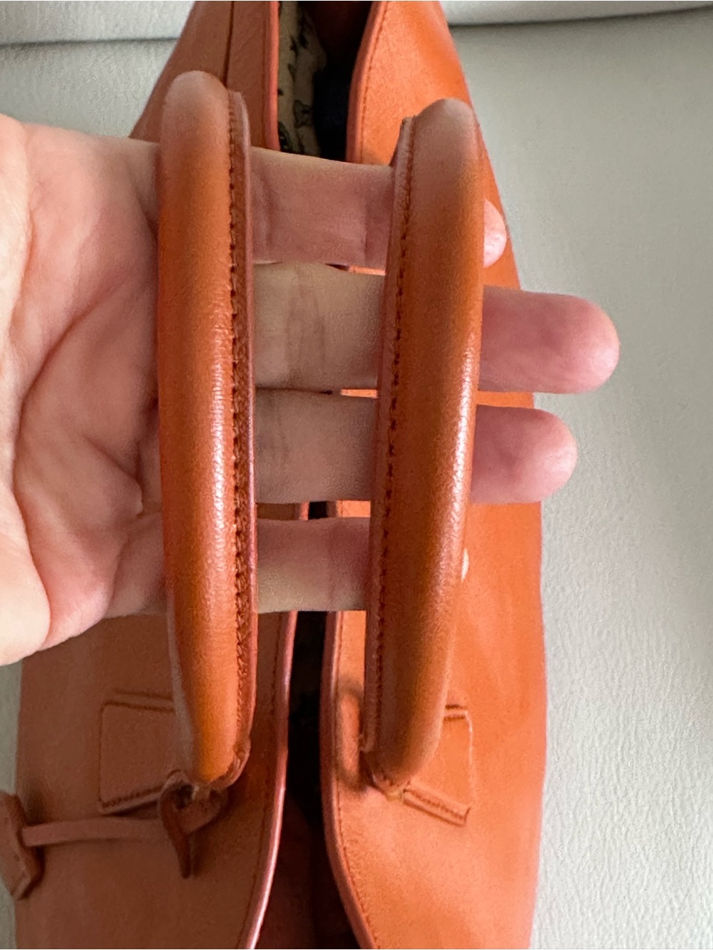PRADA Saffiano Lux Leather Tote Bag in Papaya Orange - Picture 8 of 12